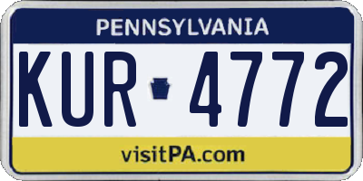 PA license plate KUR4772