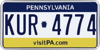 PA license plate KUR4774