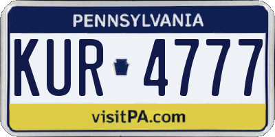 PA license plate KUR4777