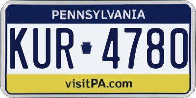 PA license plate KUR4780
