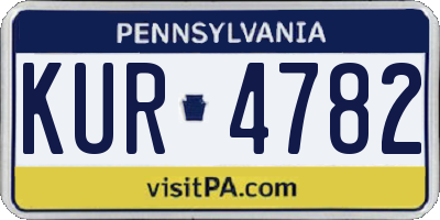 PA license plate KUR4782