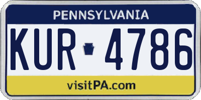 PA license plate KUR4786