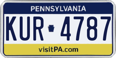 PA license plate KUR4787
