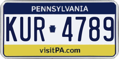 PA license plate KUR4789