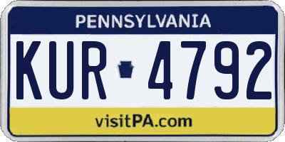 PA license plate KUR4792