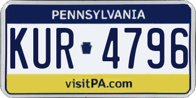PA license plate KUR4796