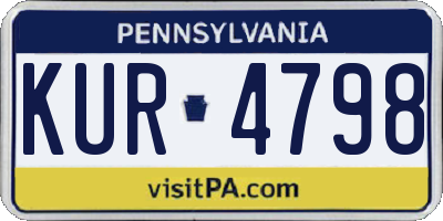 PA license plate KUR4798