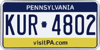 PA license plate KUR4802