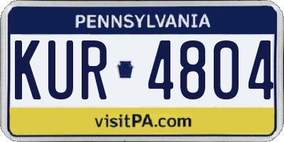 PA license plate KUR4804