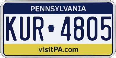 PA license plate KUR4805