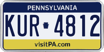 PA license plate KUR4812