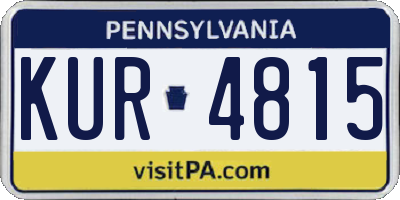 PA license plate KUR4815