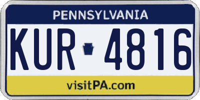 PA license plate KUR4816