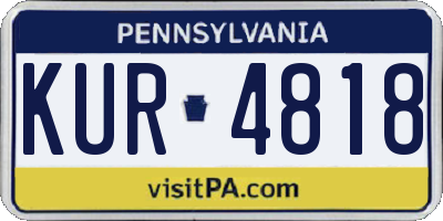 PA license plate KUR4818