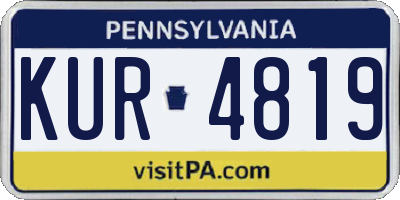 PA license plate KUR4819