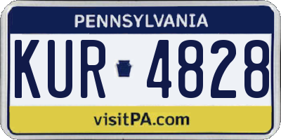 PA license plate KUR4828