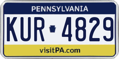 PA license plate KUR4829