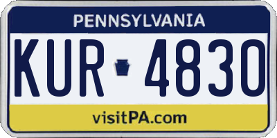 PA license plate KUR4830