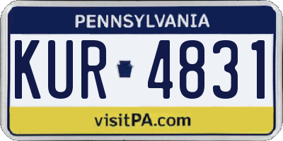 PA license plate KUR4831