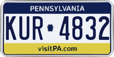 PA license plate KUR4832