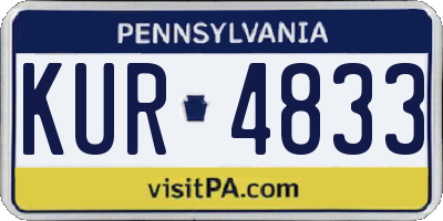 PA license plate KUR4833