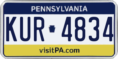 PA license plate KUR4834