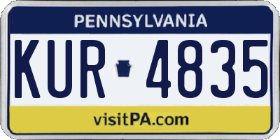 PA license plate KUR4835