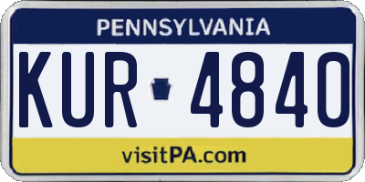 PA license plate KUR4840