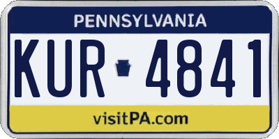 PA license plate KUR4841