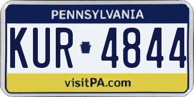 PA license plate KUR4844