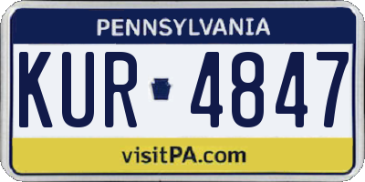 PA license plate KUR4847