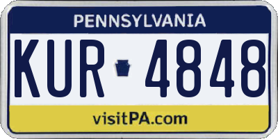 PA license plate KUR4848