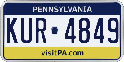 PA license plate KUR4849