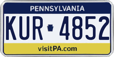 PA license plate KUR4852