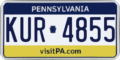 PA license plate KUR4855