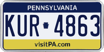 PA license plate KUR4863