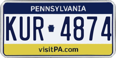 PA license plate KUR4874