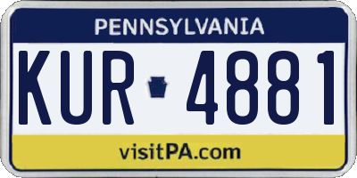 PA license plate KUR4881