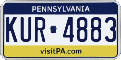 PA license plate KUR4883