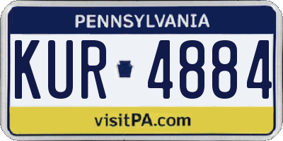 PA license plate KUR4884