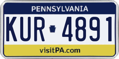 PA license plate KUR4891