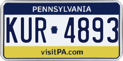 PA license plate KUR4893