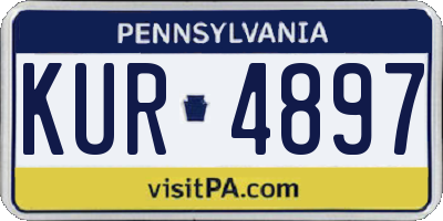 PA license plate KUR4897
