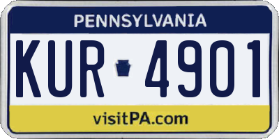 PA license plate KUR4901