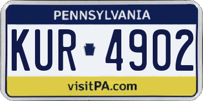 PA license plate KUR4902