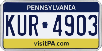 PA license plate KUR4903