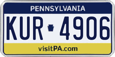 PA license plate KUR4906