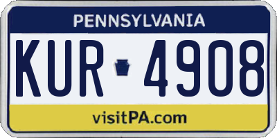 PA license plate KUR4908