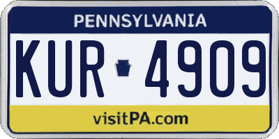 PA license plate KUR4909