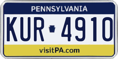PA license plate KUR4910